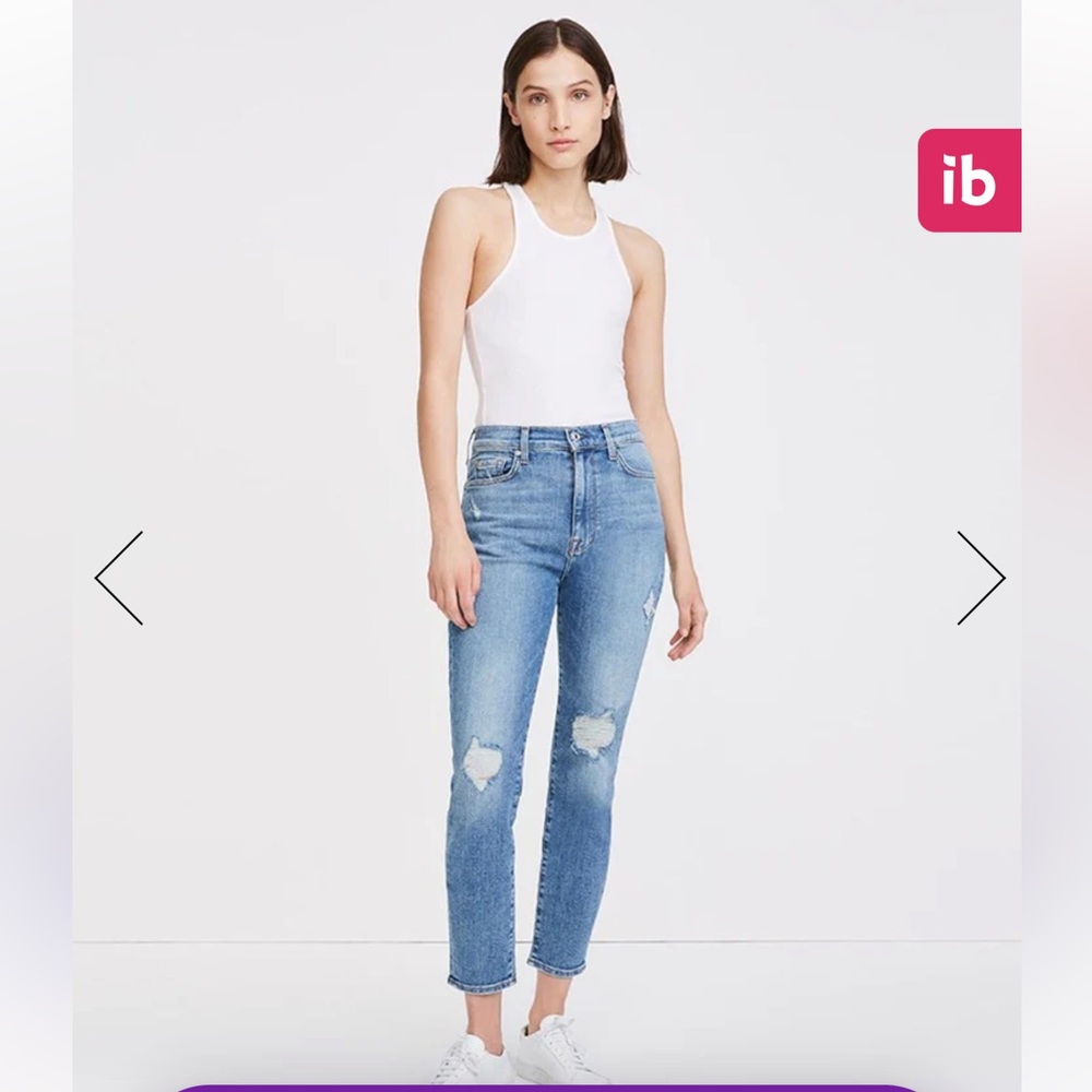 7 FOR ALL MANKIND Luxe Vintage The Highwaist Ankle Skinny Jeans 25